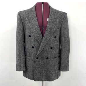 Vintage grey tweed double breasted jacket